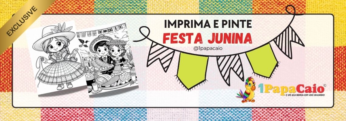 Imprima e Pinte Festa Junina + IA