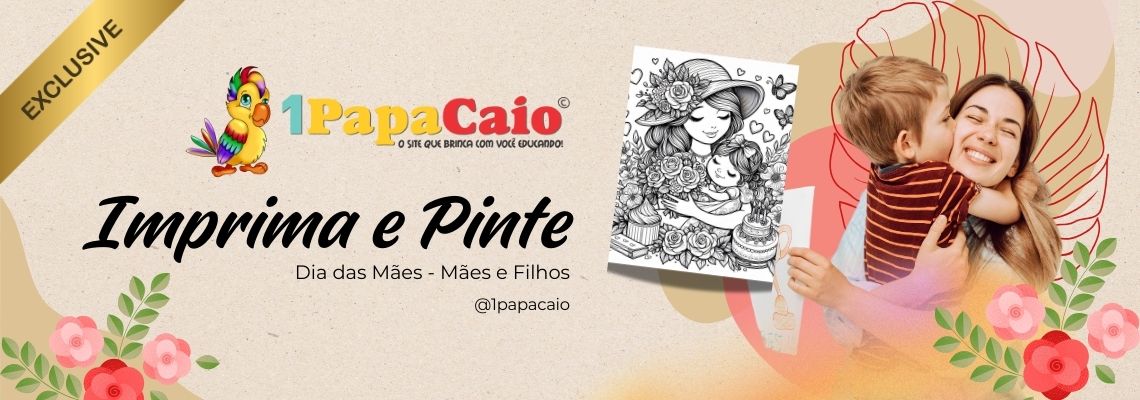 Imprima e Pinte Mães e Filhos