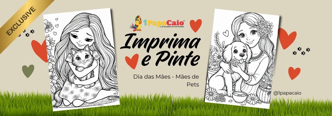 Imprima e Pinte Mães de Pets